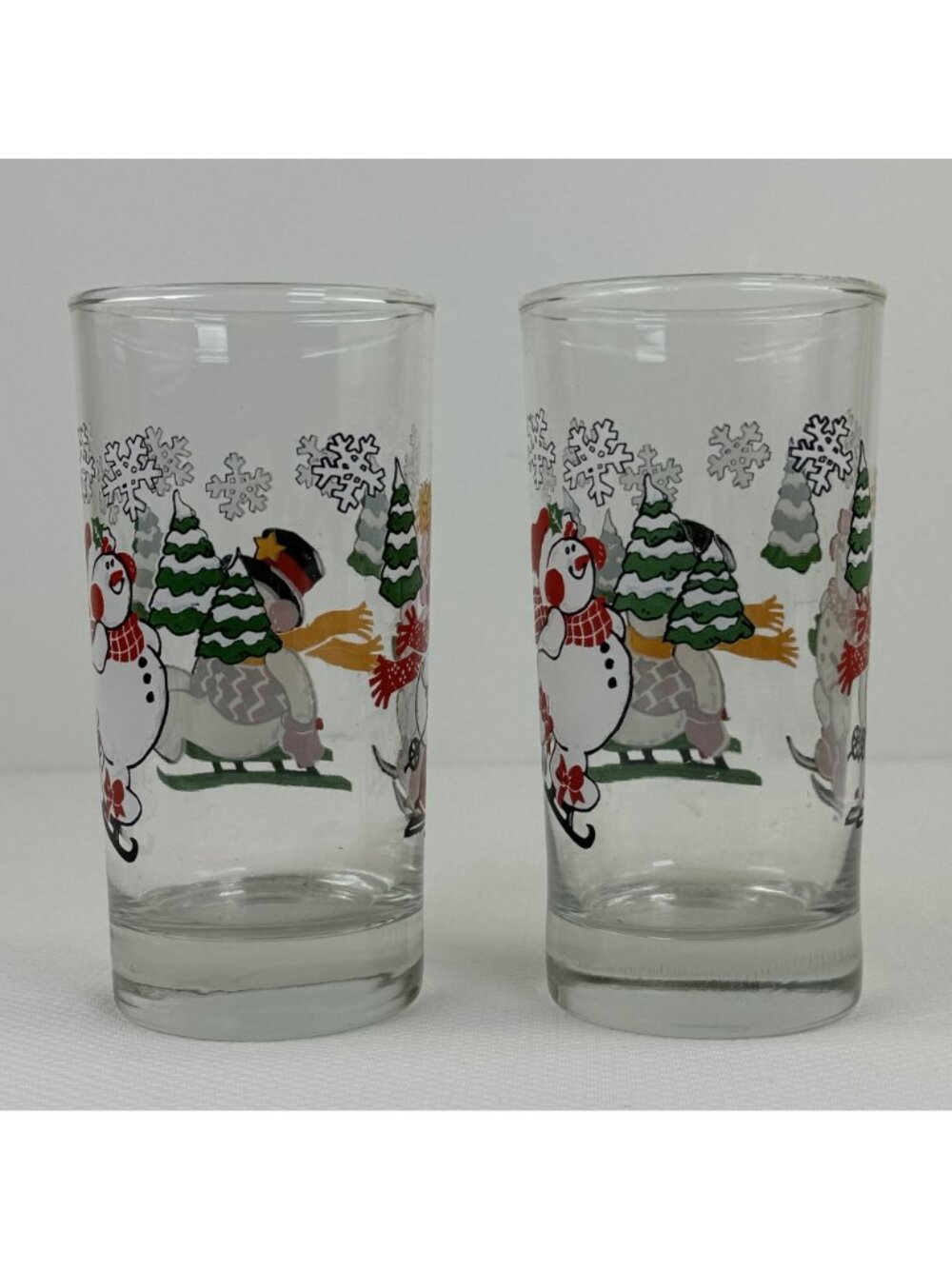 Set of 2 Vintage 1999 Home Interiors Snowman Drinking Glasses 10 oz Holiday - Picture 9 of 12